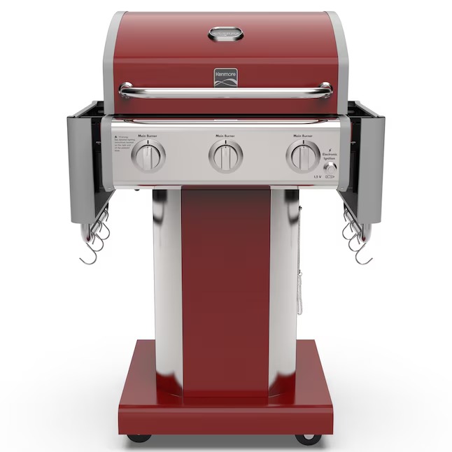 Kenmore Red 3 -Burner Liquid Propane Gas Grill12_11zon Kenmore Red 3 -Burner Liquid Propane Gas Grill