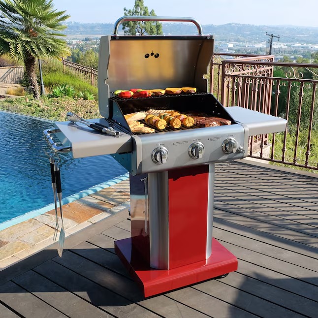 Kenmore Red 3 -Burner Liquid Propane Gas Grill1_11zon Kenmore Red 3 -Burner Liquid Propane Gas Grill