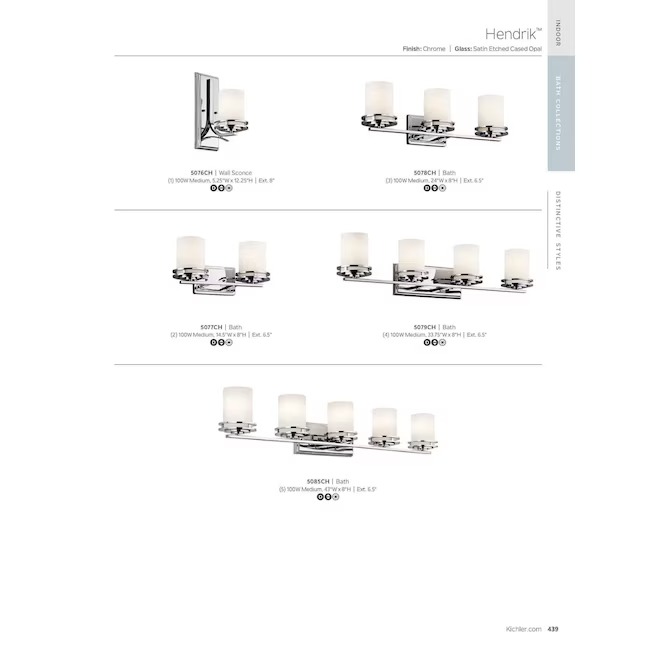 Kichler Hendrik 33.75-in 4 -Light Chrome Modern contemporary Vanity light6_11zon Kichler Hendrik 33.75-in 4 -Light Chrome Modern/contemporary Vanity light