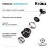 Kraus KWD110-50MBL WasteGuard Continuous feed 1/2-HP Septic Safe Corded Garbage Disposal with Noise Insulation