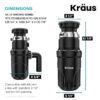 Kraus KWD110-50MBL WasteGuard Continuous feed 1/2-HP Septic Safe Corded Garbage Disposal with Noise Insulation