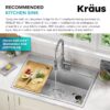 Kraus KWD200-100MGR Kore Continuous feed 1-HP Septic Safe Corded Garbage Disposal with Noise Insulation
