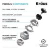 Kraus KWD200-100MGR Kore Continuous feed 1-HP Septic Safe Corded Garbage Disposal with Noise Insulation