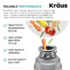Kraus KWD200-100MGR Kore Continuous feed 1-HP Septic Safe Corded Garbage Disposal with Noise Insulation