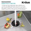 Kraus KWD200-100MGR Kore Continuous feed 1-HP Septic Safe Corded Garbage Disposal with Noise Insulation