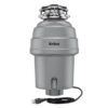 Kraus KWD200-100MGR Kore Continuous feed 1-HP Septic Safe Corded Garbage Disposal with Noise Insulation