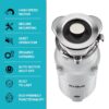 Kraus KWD201-33MCG Wasteguard Continuous feed 1/3-HP Septic Safe Corded Garbage Disposal with Noise Insulation