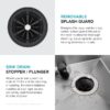 Kraus Wasteguard Continuous feed 1/2-HP Septic Safe Corded Garbage Disposal with Noise Insulation