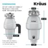 Kraus Wasteguard Continuous feed 1/2-HP Septic Safe Corded Garbage Disposal with Noise Insulation