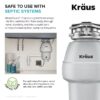 Kraus Wasteguard Continuous feed 1/2-HP Septic Safe Corded Garbage Disposal with Noise Insulation