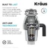 Kraus Wasteguard Continuous feed 1/2-HP Septic Safe Corded Garbage Disposal with Noise Insulation