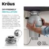 Kraus Wasteguard Continuous feed 1/2-HP Septic Safe Corded Garbage Disposal with Noise Insulation