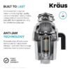Kraus Wasteguard Continuous feed 1-HP Septic Safe Corded Garbage Disposal with Noise Insulation