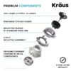 Kraus Wasteguard Continuous feed 1-HP Septic Safe Corded Garbage Disposal with Noise Insulation