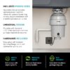 Kraus Wasteguard Continuous feed 1-HP Septic Safe Corded Garbage Disposal with Noise Insulation