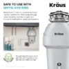 Kraus Wasteguard Continuous feed 3/4-HP Septic Safe Corded Garbage Disposal with Noise Insulation