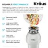 Kraus Wasteguard Continuous feed 3/4-HP Septic Safe Corded Garbage Disposal with Noise Insulation