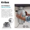 Kraus Wasteguard Continuous feed 3/4-HP Septic Safe Corded Garbage Disposal with Noise Insulation