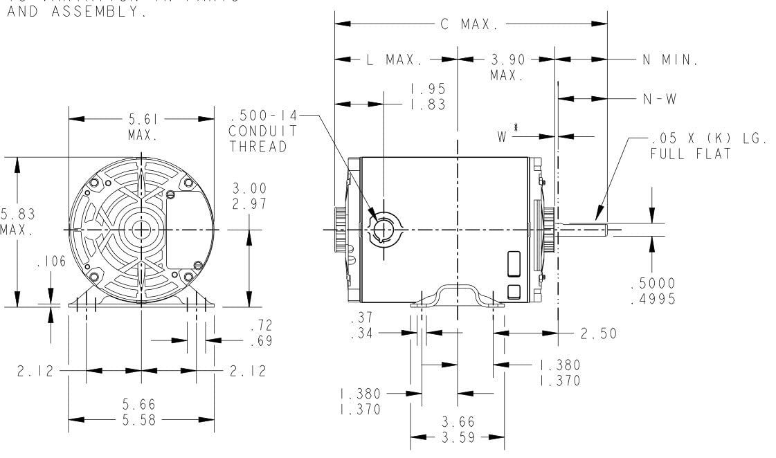 Marathon 4354 48 Frame Open Drip Proof 5KH39QN9538 General Purpose Motor, 1 4 hp, 1800 RPM, 115 VAC, 1 Split Phase, 1 Speed, Sleeve Bearing, Rigid Base4 Marathon 4354 48 Frame Open Drip Proof 5KH39QN9538 General Purpose Motor, 1/4 hp, 1800 RPM, 115 VAC, 1 Split Phase, 1 Speed, Sleeve Bearing, Rigid Base
