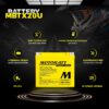 MotoBatt MBTX20U (12V 22.5 Amp) 335 CCA Factory Activated Maintenance Free QuadFlex AGM Battery