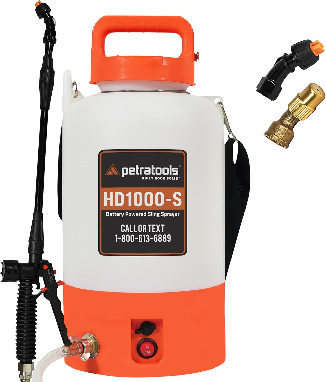 PetraTools Battery Powered Sprayer 1 Gallon - HD1000-S - Heavy Duty Electric Sprayer for Lawn and Garden Weed Pest Control, Watering - with Battery, Charger & 2 Nozzles (1 Gallon) PetraTools Battery Powered Sprayer 1 Gallon - HD1000-S - Heavy Duty Electric Sprayer for Lawn and Garden Weed/Pest Control, Watering - with Battery, Charger & 2 Nozzles (1 Gallon)