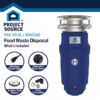 Project Source Continuous feed 3/4-HP Septic Safe Corded Garbage Disposal with Noise Insulation