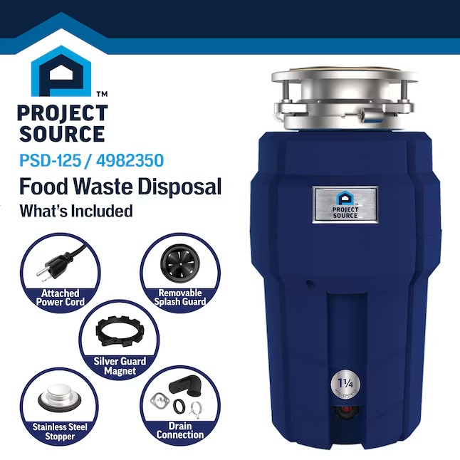 Project Source PSD-125 Continuous feed 1-1 4-HP Septic Safe Corded Garbage Disposal with Noise Insulation7_11zon Project Source PSD-125 Continuous feed 1-1/4-HP Septic Safe Corded Garbage Disposal with Noise Insulation