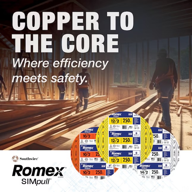 Southwire 25-ft 6 2 Romex SIMpull Stranded Indoor CU NM-B W G Individual pack ( By-the-roll )7_11zon Southwire 25-ft 6 / 2 / Romex SIMpull Stranded Indoor CU NM-B W/G Individual pack ( By-the-roll )