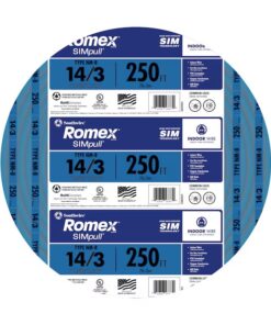 Southwire 250-ft 14 / 3 / Romex SIMpull Solid Indoor CU NM-B W/G Individual pack ( By-the-roll )