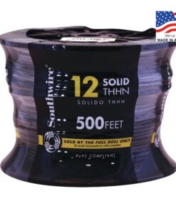 Southwire 500-ft 12 -AWG Black Solid Copper THHN wire ( By-the-roll )