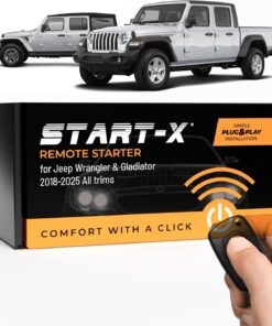Start-X Remote Starter for Jeep Wrangler & Gladiator (2018-2025) All Trims | Push to Start Engine | Plug & Play | 3X Lock to Remote Start | 10 Minute Install