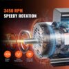 VEVOR 7.5HP Air Compressor Motor, 230V 31.6 Amps Electric Motor, 3450RPM 184T Frame, 1-1/8" Keyed Shaft, 2.75" Shaft Length for Air Compressors, Single Phase, CCW/CCW (Factory Setting is CCW)