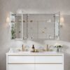 WELLFOR EX-CJ3648 Ravo Medicine Cabinet 48-in x 30-in Surface/Recessed Mount Silver Mirrored Rectangle Soft Close Medicine Cabinet