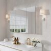 WELLFOR EX-CJ3648 Ravo Medicine Cabinet 48-in x 30-in Surface/Recessed Mount Silver Mirrored Rectangle Soft Close Medicine Cabinet