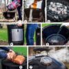 Weber 711001 14-in Smokey Mountain Cooker 286-Sq in Black Porcelain-enamel Vertical Charcoal Smoker