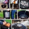 Weber 721001 18-in Smokey Mountain Cooker 481-Sq. in Black Porcelain-Enamel Vertical Charcoal Smoker