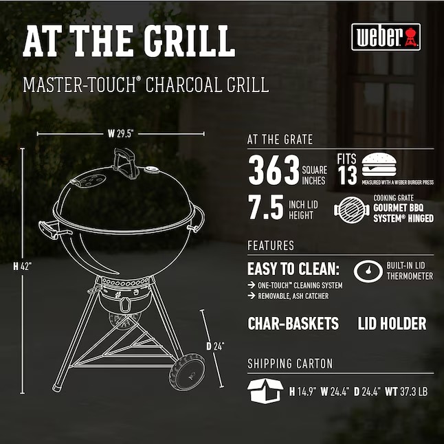Weber Master-Touch 22-in W Black Kettle Charcoal Grill24_11zon Weber Master-Touch 22-in W Black Kettle Charcoal Grill