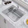 allen + roth VT2522LA1 Hoffman Drop-in or undermount 25-in x 22-in Stainless steel Single bowl 20 -Gauge Kitchen Sink All-in-One Kit