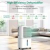 2500 Sq.Ft Dehumidifiers for Home with Drain Hose Max 34 Pints, VEAGASO Dehumidifier for Basement, Large Room, Bathroom, Bedroom, Three Modes, Intelligent Humidity Control, Dry Clothes, 24HR Timer