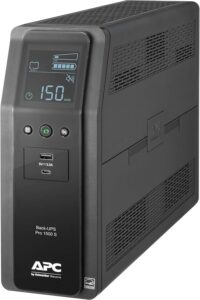 APC UPS Back-UPS Pro, 1500VA Sinewave UPS Battery Backup & Surge Protector, LCD, AVR, BR1500MS2
