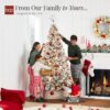 Best Choice Products Pre-Lit Artificial Christmas Tree, 7.5ft Snow Flocked Design Pine Tree, Full Appearance Snowy w/Easy Assembly, Metal Stand