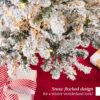 Best Choice Products Pre-Lit Artificial Christmas Tree, 7.5ft Snow Flocked Design Pine Tree, Full Appearance Snowy w/Easy Assembly, Metal Stand