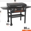 Blackstone 1883 Original 28” Griddle with Integrated Protective Hood and Counter Height Side Shelves, Powder Coated Steel, Black