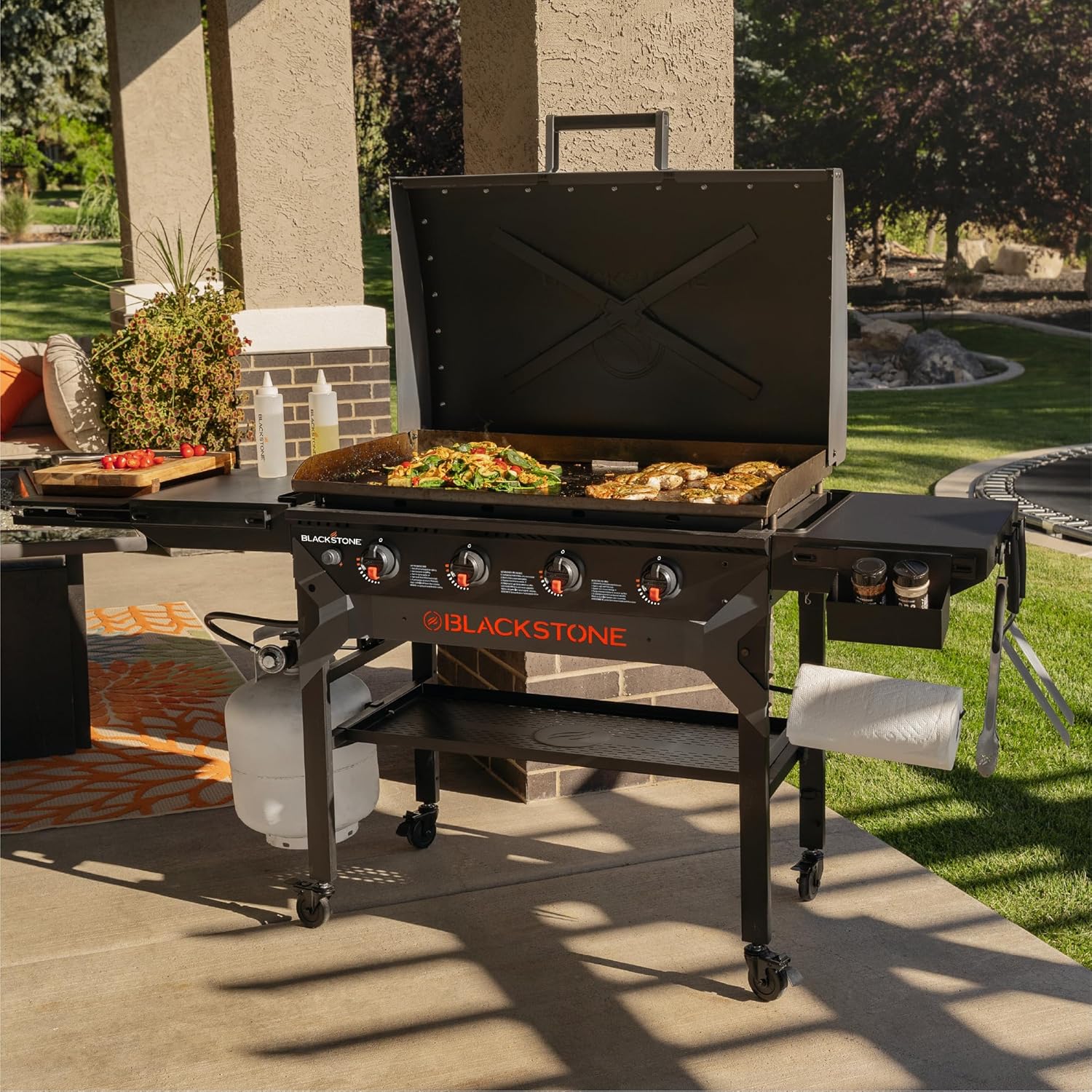 Blackstone 2310 Iron Forged 36 Omnivore Griddle with X-Braced Hood, Powder Coated Steel, Black 3 Blackstone 2310 Iron Forged 36” Omnivore Griddle with X-Braced Hood, Powder Coated Steel, Black