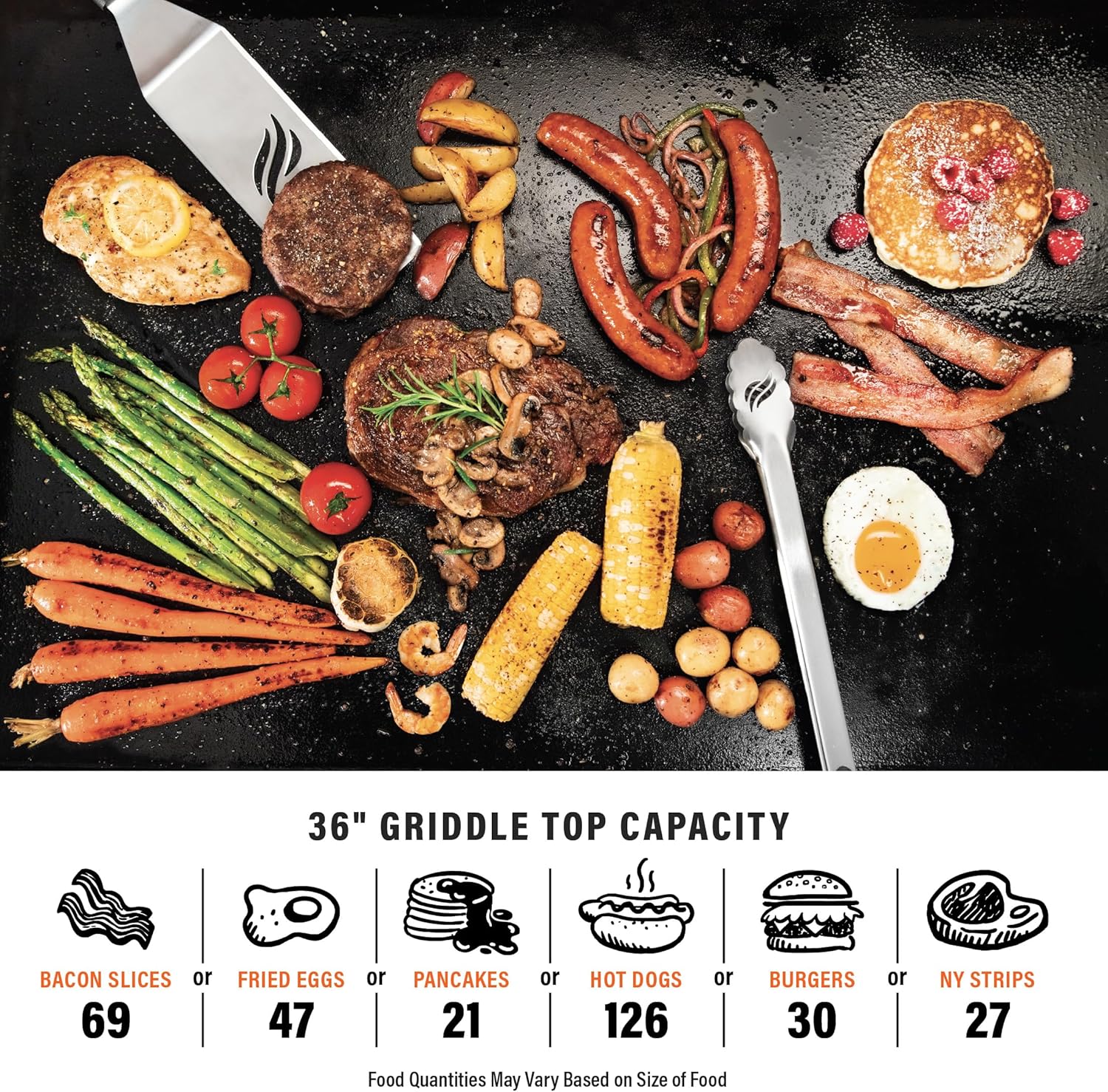 Blackstone 2310 Iron Forged 36 Omnivore Griddle with X-Braced Hood, Powder Coated Steel, Black 5 Blackstone 2310 Iron Forged 36” Omnivore Griddle with X-Braced Hood, Powder Coated Steel, Black