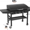 Blackstone 2322 36 Inch Gas Griddle with Hood Cooking Station 4 Burner 36” Outdoor Griddle Station with Side Shelf