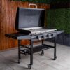 Blackstone 2322 36 Inch Gas Griddle with Hood Cooking Station 4 Burner 36” Outdoor Griddle Station with Side Shelf