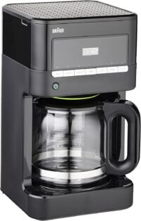 Braun KF7000BK Brew Sense 12 Cup Drip Coffee Maker - Pause & Pour Mid Brew, Programmable Coffee Machine, Black