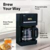 Braun KF7000BK Brew Sense 12 Cup Drip Coffee Maker - Pause & Pour Mid Brew, Programmable Coffee Machine, Black