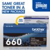Brother Genuine High Yield Toner Cartridge, TN660, Replacement Black Toner, Page Yield Up to 2,600 Pages, Amazon Dash Replenishment Cartridge, Black, 1 pack Brother Genuine High Yield Toner Cartridge, TN660, Replacement Black Toner, Page Yield Up to 2,600 Pages, Amazon Dash Replenishment Cartridge, Black, 1 pack
